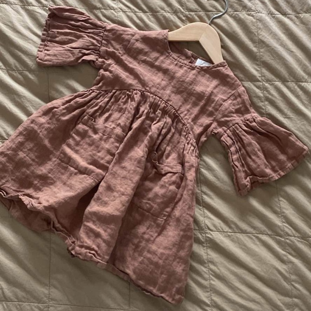 The Simple Folk sage dress in cinnamon size 2-3T